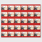 Mooey Kerstwinter Cow in Santa Hat Cadeaupapier (Vlak)