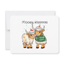Mooey Kissmas Cartoon Koe Kerstvakantie Kaart