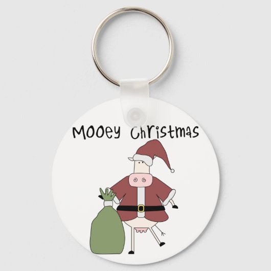 Mooey Koe Kerst Tshirts en Cadeaus Sleutelhanger (Voorkant)