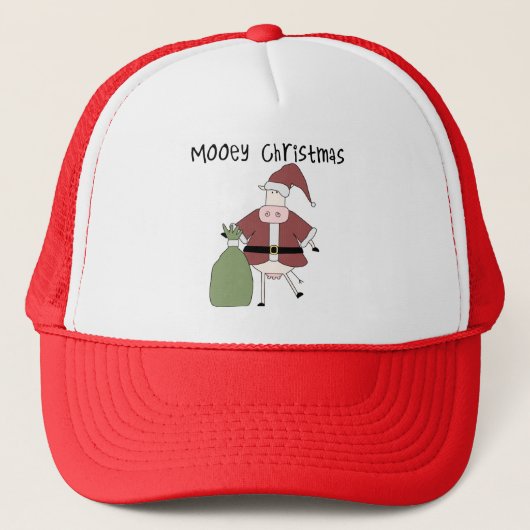 Mooey Koe Kerst Tshirts en Cadeaus Trucker Pet (Voorkant)