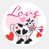Mooey Love Valentijn Ronde Sticker (Voorkant)