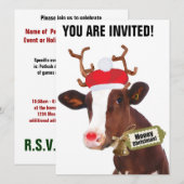 Mooey Merry-kerstrendierenkool Kaart (Voorkant / Achterkant)