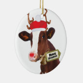 Mooey Merry kerstrennierkoe Keramisch Ornament (Rechts)