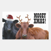 Mooey Vrolijk Kerstfeest Koeien Stickers (Voorkant)