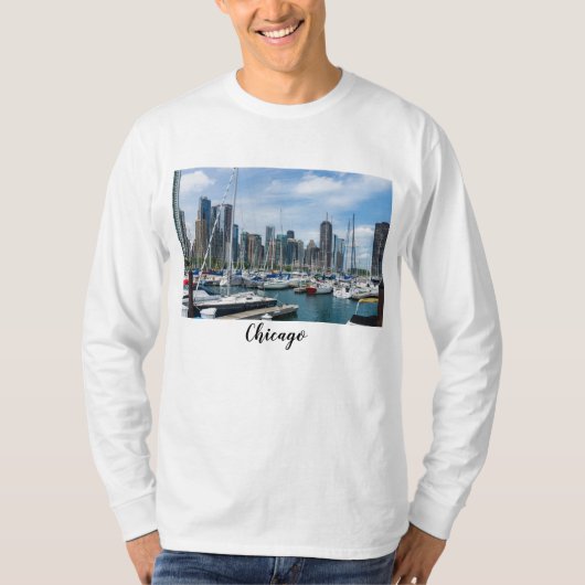Mooful Chicago Harbour Long Meve T-Shirt (Voorkant)
