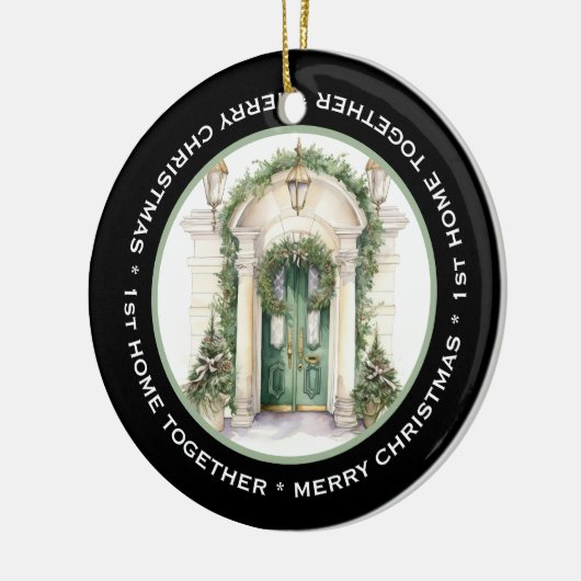 MOOI 1e HUIS SAMEN, GROENE DEUR Keramisch Ornament (Links)