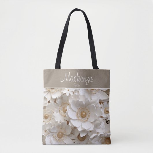 Mooi 3D wit Gardenia bruids Tas (Voorkant)