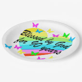 MOOI 90E CHRISTELIJK VERJAARDAGSGEBEDSONTWERP PAPIEREN BORDJE (Gekanteld)