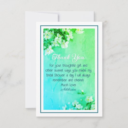 Mooi aangepaste trouwfeest bedankbrief bedankkaart (Voorkant)