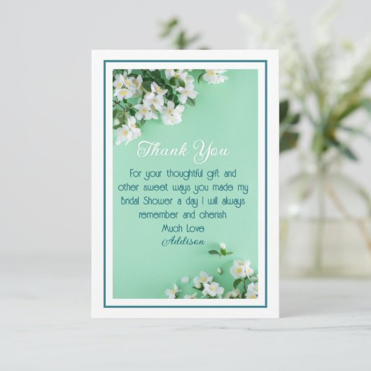 Mooi aangepaste trouwfeest bedankkaart (Staand voorkant)