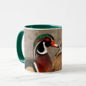 Mooi aanraakmoment tussen houten eenden mok (Voorkant links)