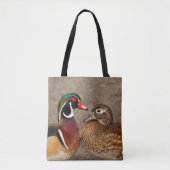 Mooi aanraakmoment tussen houten eenden tote bag (Voorkant)