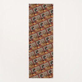 Mooi aanraakmoment tussen houten eenden yogamat