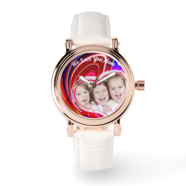 Mooi Abstract Elegant Roos Goud Horloge (Voorkant)