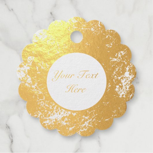 Mooi Abstract Goud Folie Spatten Wit Bedankjes Labels (Voorkant)