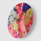 Mooi Abstract goudblauw Paars Grote Klok (Hoek)