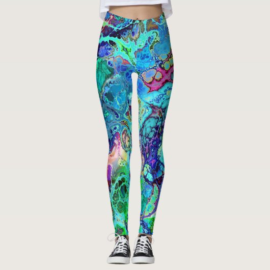 Mooi abstract marmer leggings (Voorkant)