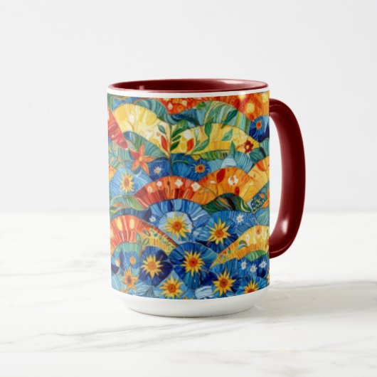 Mooi Abstract naadloos patroonontwerp Mok (Voorkant rechts)