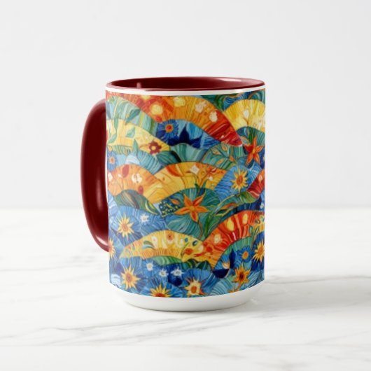 Mooi Abstract naadloos patroonontwerp Mok (Voorkant links)