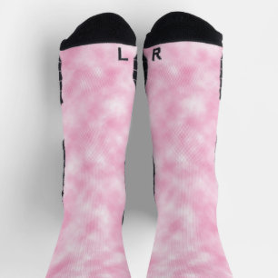 Mooi Abstract Roze en Witte Wolken Patroon Sokken