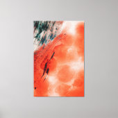 Mooi abstract schilderij van rood zwart wit kleure canvas afdruk (Voorkant)