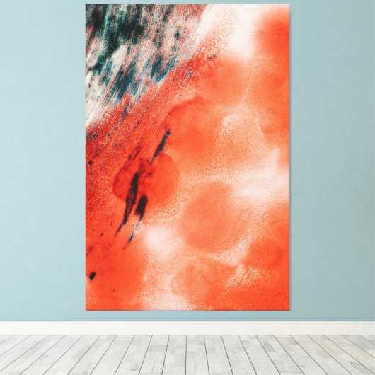 Mooi abstract schilderij van rood zwart wit kleure canvas afdruk (Insitu (Houten vloer))