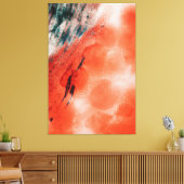 Mooi abstract schilderij van rood zwart wit kleure canvas afdruk (Insitu (Woonkamer))