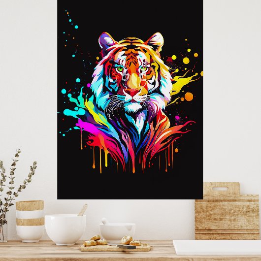 Mooi Abstract tijgerontwerp Poster (Keuken)