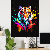 Mooi Abstract tijgerontwerp Poster (Thuiskantoor)