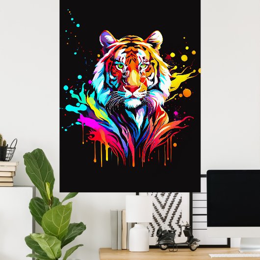 Mooi Abstract tijgerontwerp Poster (Thuiskantoor)