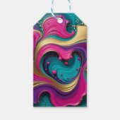 Mooi Abstracte Hartswirl – Moderne Kleurrijke Kuns Cadeaulabel (Voorkant)