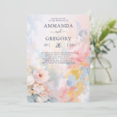 Mooi acryl Bloemen Bruiloft boeket Kaart (Staand voorkant)