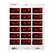 Mooi adres voor rode vuurpaarden etiket (Full Sheet)