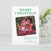 Mooi afgeframeerde kerstkaart met foto (Staand voorkant)