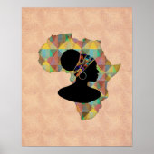 Mooi Afrika en vrouw | Geometrisch patroon Poster (Voorkant)