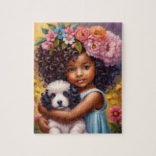 Mooi Afrikaans Amerikaans Meisje Puzzel