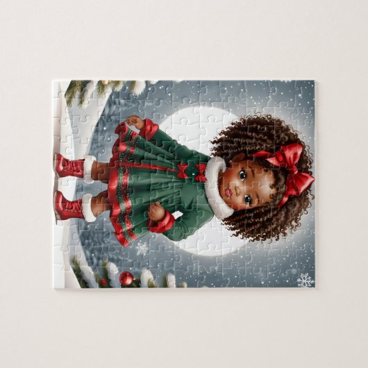 Mooi Afrikaans Amerikaans Meisje Puzzel Legpuzzel (Horizontaal)