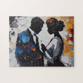 Mooi Afrikaans Amerikaans Romantisch Man en Vrouw Legpuzzel (Horizontaal)