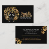 Mooi Afrikaans Amerikaans Vrouw Silhouet Visitekaartje (Voorkant / Achterkant)