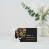 Mooi Afrikaans Amerikaans Vrouw Silhouet Visitekaartje (Staand voorkant)