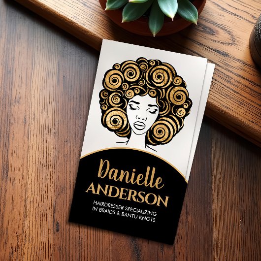 Mooi Afrikaans Amerikaans Vrouw Silhouet Visitekaartje