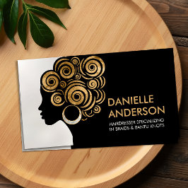 Mooi Afrikaans Amerikaans Vrouw Silhouet Visitekaartje