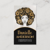 Mooi Afrikaans Amerikaans Vrouw Silhouet Visitekaartje (Voorkant)