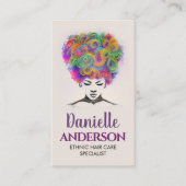 Mooi Afrikaans Amerikaans Vrouw Silhouet Visitekaartje (Voorkant)