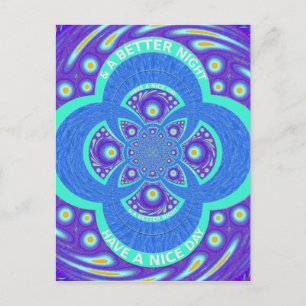 Mooi Afrikaans Blauw Mandala Flora ontwerp Briefkaart
