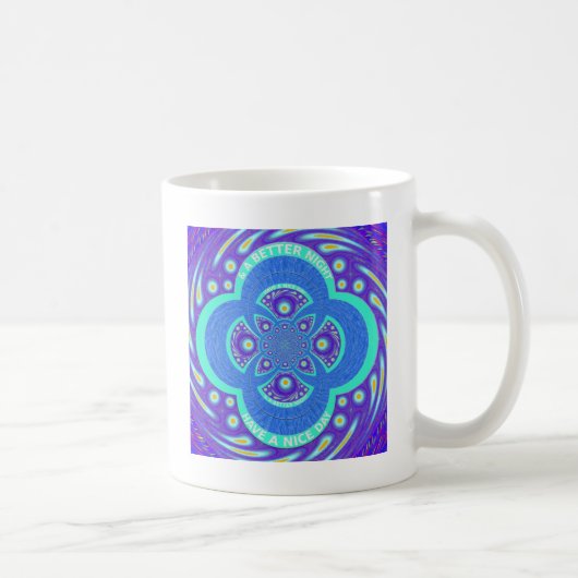 Mooi Afrikaans Blauw Mandala Flora ontwerp Koffiemok (Rechts)