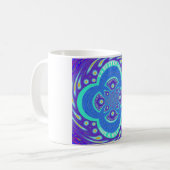 Mooi Afrikaans Blauw Mandala Flora ontwerp Koffiemok (Voorkant links)