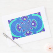 Mooi Afrikaans Blauw Mandala Flora ontwerp Rechthoekige Sticker (Envelop)