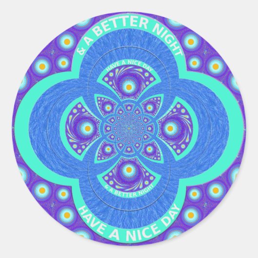 Mooi Afrikaans Blauw Mandala Flora ontwerp Ronde Sticker (Voorkant)