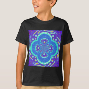 Mooi Afrikaans Blauw Mandala Flora ontwerp T-shirt